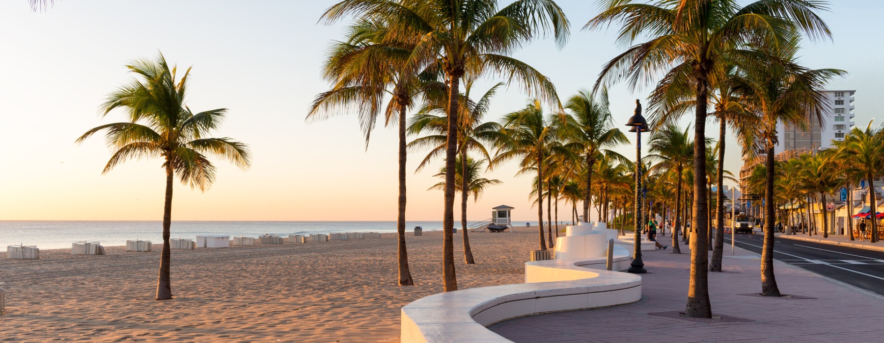 a beach and local storefronts