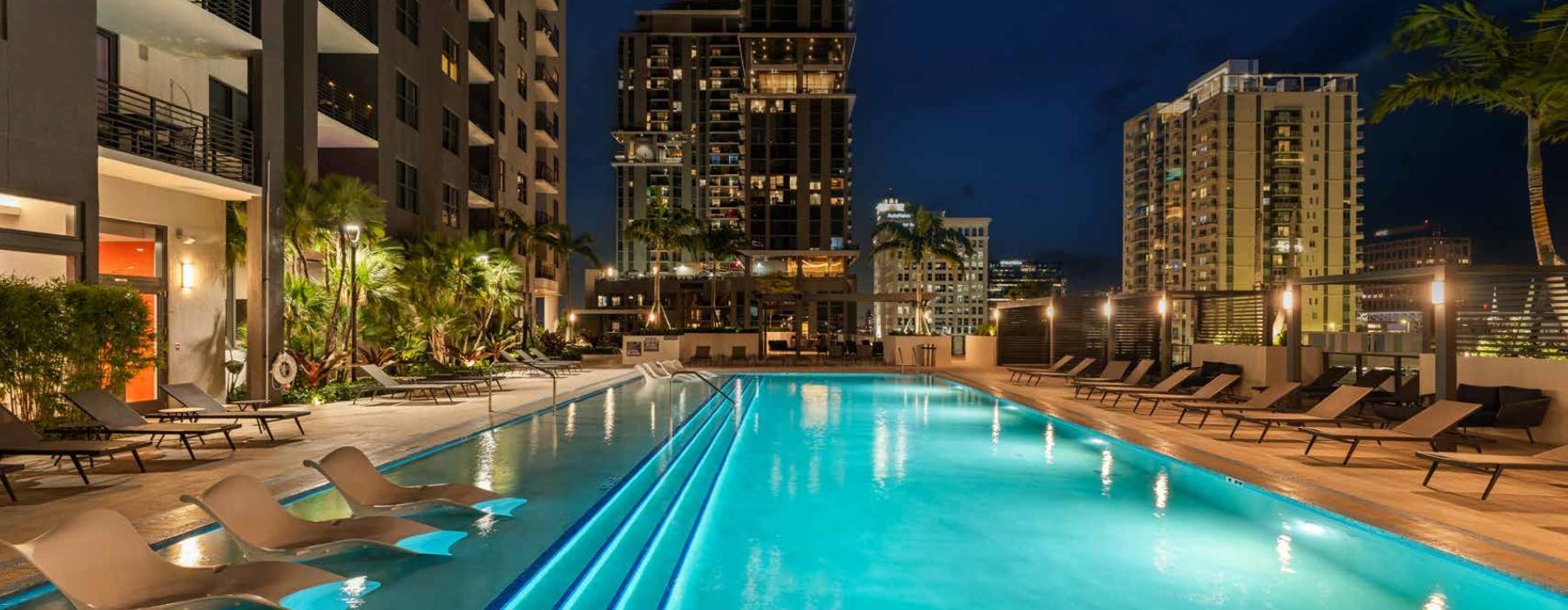 a pool in a city